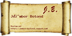 Jámbor Botond névjegykártya