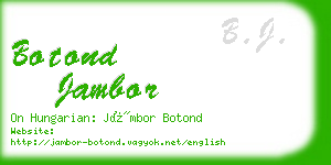 botond jambor business card